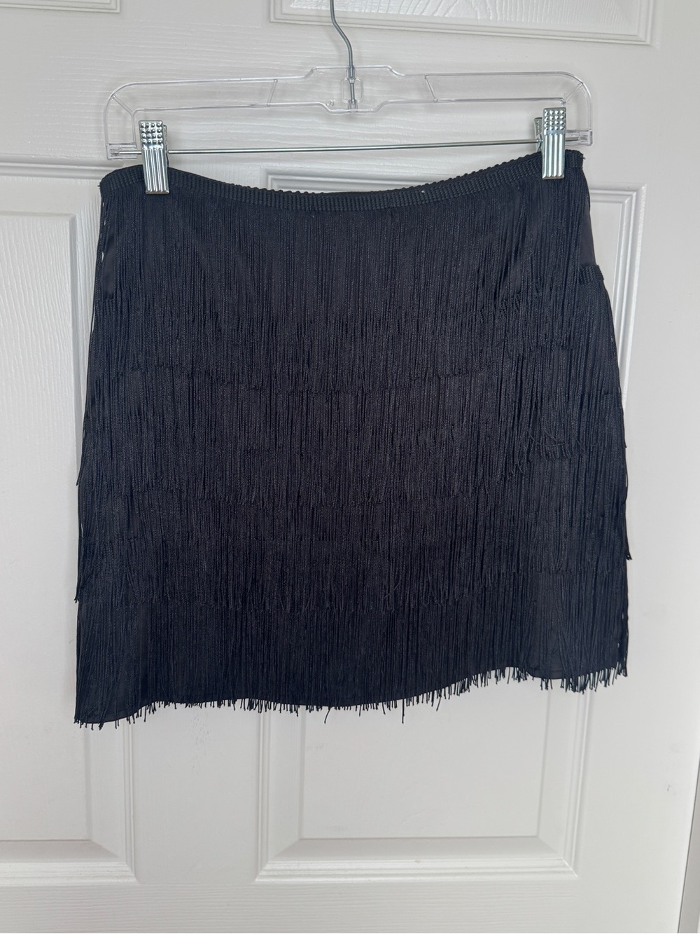 12th Tribe Black Fringe Mini Skirt